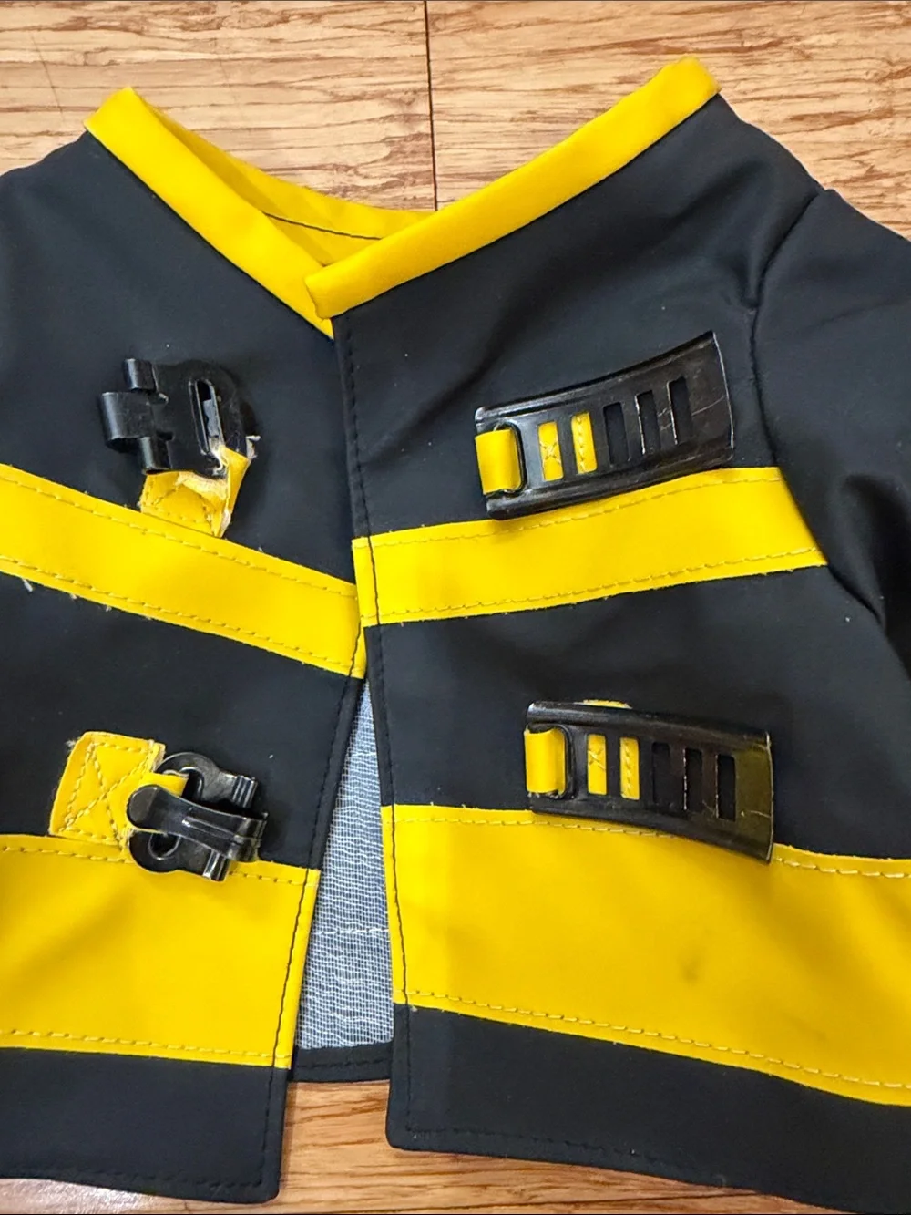 Toys Black Jacket with Bold Yellow Fire-Stripe Accents